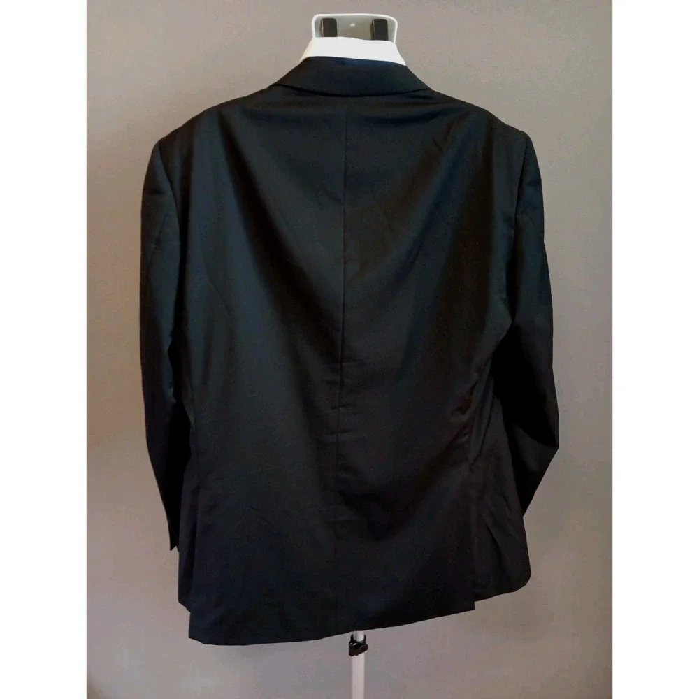 Z Zegna Mens Black 100% Wool Blazer Sport Coat 58R Luxury Designer Jacket